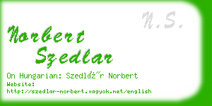 norbert szedlar business card